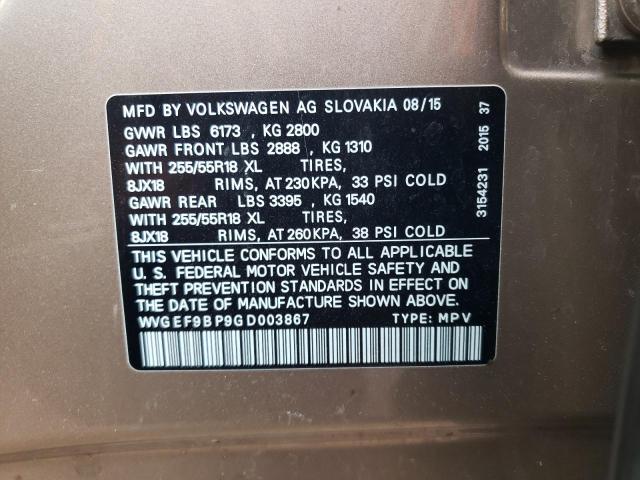 Photo 11 VIN: WVGEF9BP9GD003867 - VOLKSWAGEN TOUAREG SP 