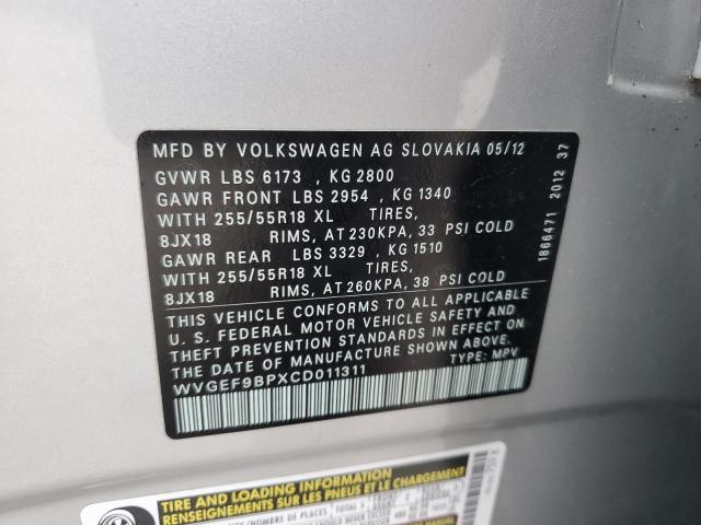 Photo 12 VIN: WVGEF9BPXCD011311 - VOLKSWAGEN TOUAREG V6 