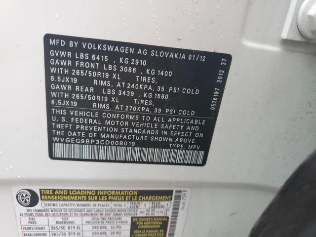 Photo 11 VIN: WVGEG9BP3CD008019 - VOLKSWAGEN TOUAREG HY 