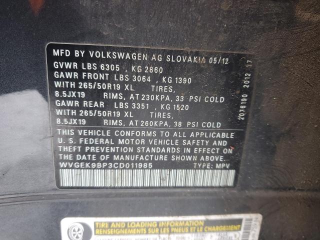 Photo 13 VIN: WVGEK9BP3CD011985 - VOLKSWAGEN TOUAREG 