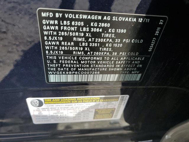 Photo 12 VIN: WVGEK9BP6CD007266 - VOLKSWAGEN TOUAREG V6 