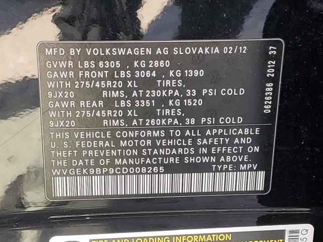 Photo 12 VIN: WVGEK9BP9CD008265 - VOLKSWAGEN TOUAREG 