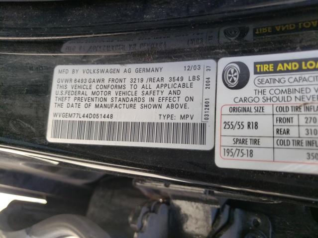 Photo 9 VIN: WVGEM77L44D051448 - VOLKSWAGEN TOUAREG 