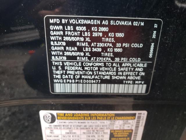 Photo 9 VIN: WVGEP9BP1ED009477 - VOLKSWAGEN TOUAREG V6 