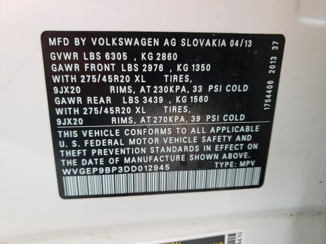 Photo 11 VIN: WVGEP9BP3DD012945 - VOLKSWAGEN TOUAREG 