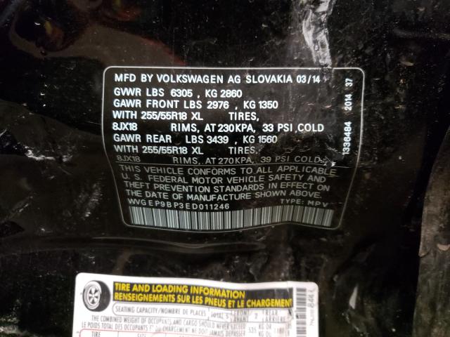 Photo 9 VIN: WVGEP9BP3ED011246 - VOLKSWAGEN TOUAREG 