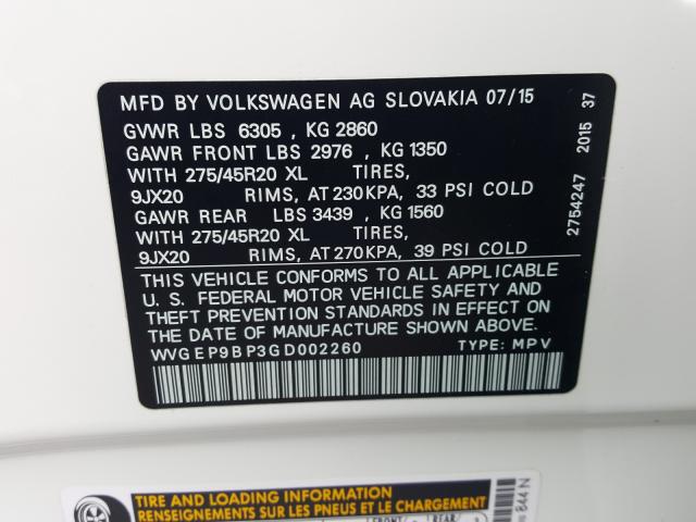 Photo 9 VIN: WVGEP9BP3GD002260 - VOLKSWAGEN TOUAREG TD 