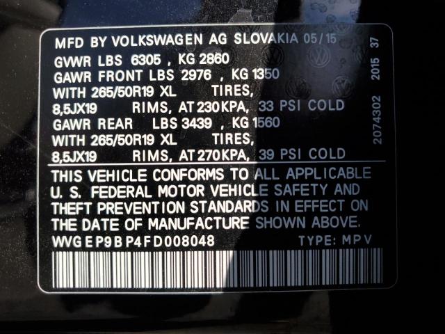 Photo 13 VIN: WVGEP9BP4FD008048 - VOLKSWAGEN TOUAREG V6 