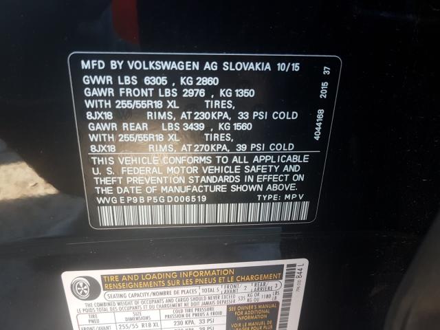 Photo 9 VIN: WVGEP9BP5GD006519 - VOLKSWAGEN TOUAREG 