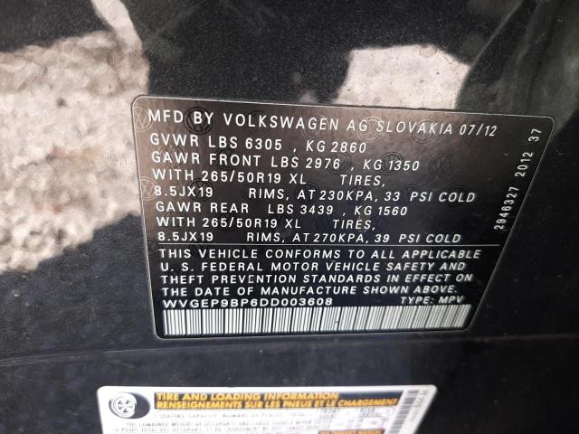 Photo 13 VIN: WVGEP9BP6DD003608 - VOLKSWAGEN TOUAREG 