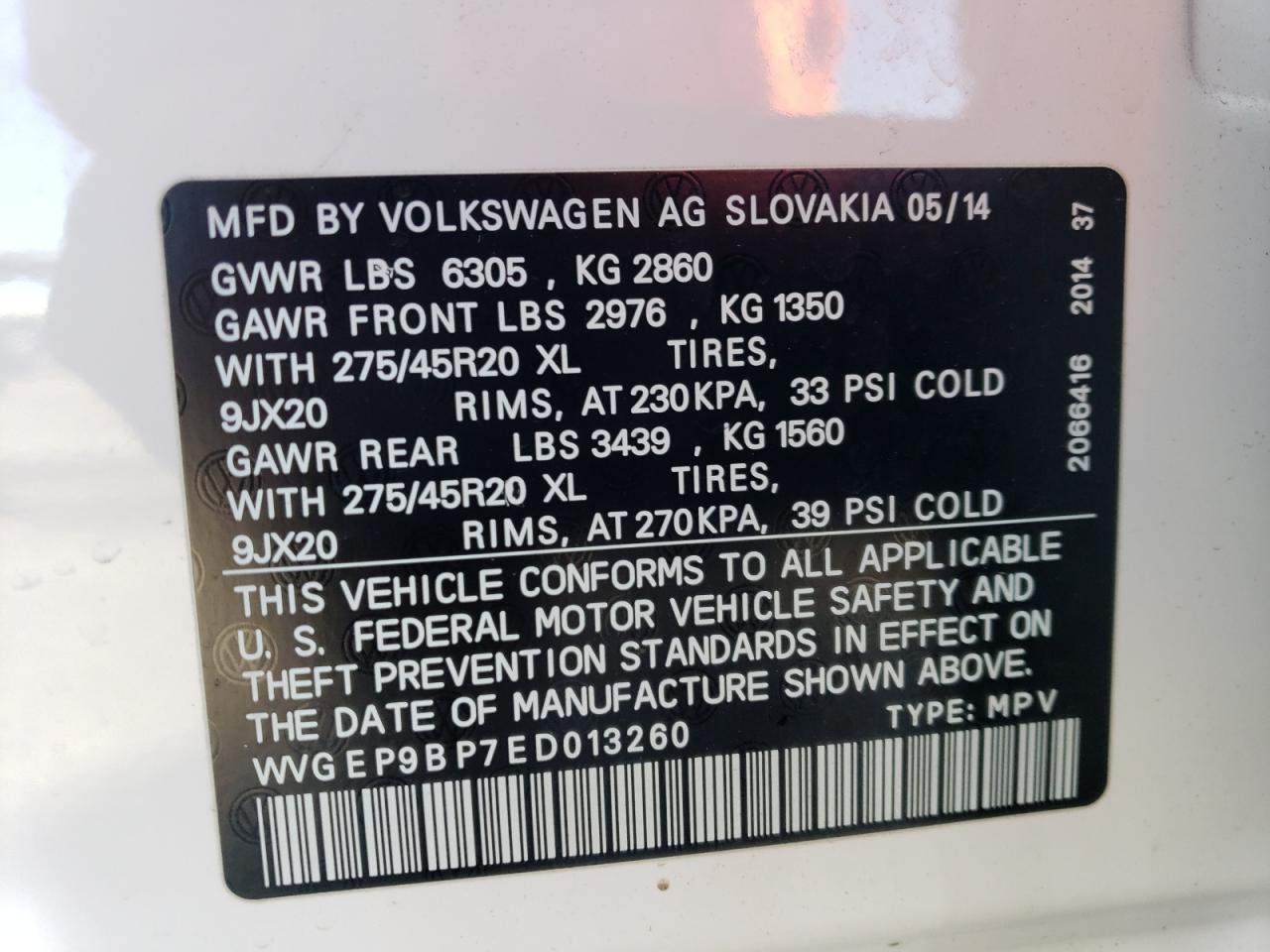 Photo 11 VIN: WVGEP9BP7ED013260 - VOLKSWAGEN TOUAREG 