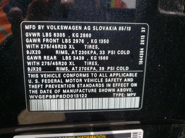 Photo 11 VIN: WVGEP9BP8DD013122 - VOLKSWAGEN TOUAREG 