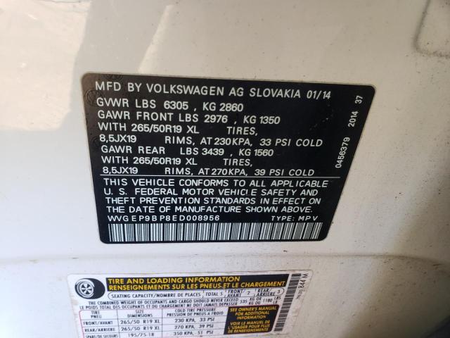 Photo 9 VIN: WVGEP9BP8ED008956 - VOLKSWAGEN TOUAREG 