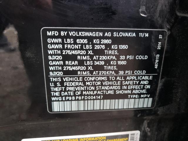 Photo 9 VIN: WVGEP9BP8FD004147 - VOLKSWAGEN TOUAREG V6 