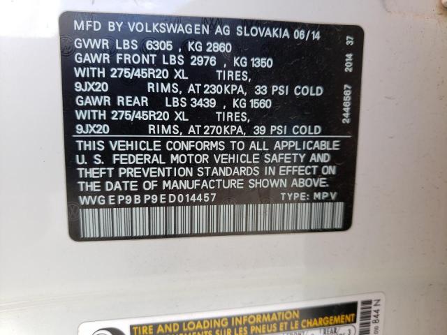 Photo 12 VIN: WVGEP9BP9ED014457 - VOLKSWAGEN TOUAREG 