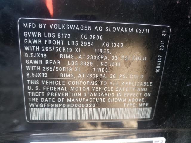 Photo 9 VIN: WVGFF9BP0BD005326 - VOLKSWAGEN TOUAREG V6 