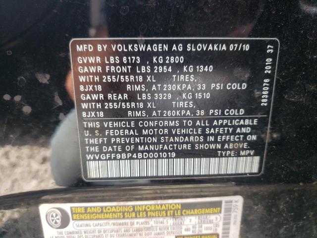 Photo 11 VIN: WVGFF9BP4BD001019 - VOLKSWAGEN TOUAREG V6 