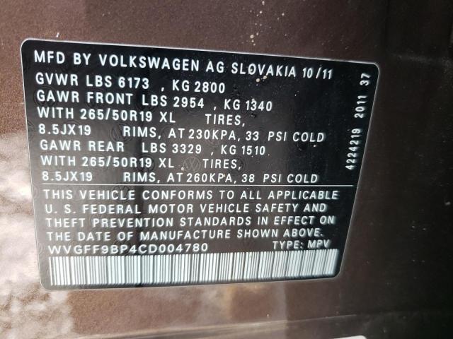 Photo 13 VIN: WVGFF9BP4CD004780 - VOLKSWAGEN TOUAREG V6 