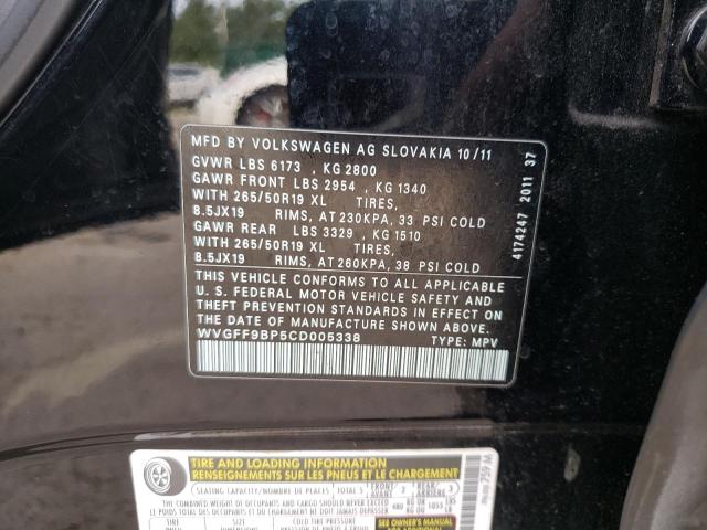 Photo 13 VIN: WVGFF9BP5CD005338 - VOLKSWAGEN TOUAREG V6 