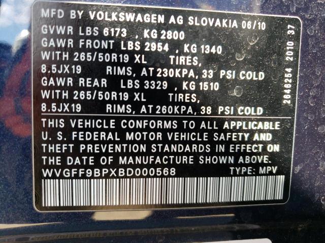 Photo 12 VIN: WVGFF9BPXBD000568 - VOLKSWAGEN TOUAREG V6 