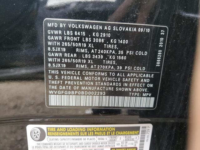 Photo 11 VIN: WVGFG9BP0BD002293 - VOLKSWAGEN TOUAREG 