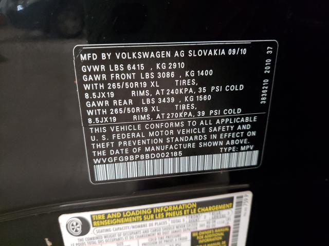 Photo 9 VIN: WVGFG9BP8BD002185 - VOLKSWAGEN TOUAREG HY 