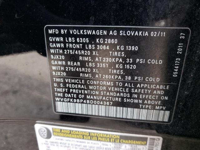 Photo 9 VIN: WVGFK9BP4BD004367 - VOLKSWAGEN TOUAREG V6 