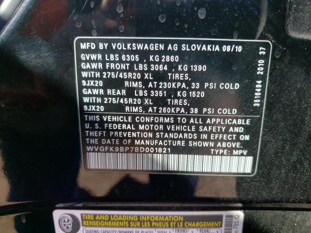 Photo 12 VIN: WVGFK9BP7BD001821 - VOLKSWAGEN TOUAREG V6 