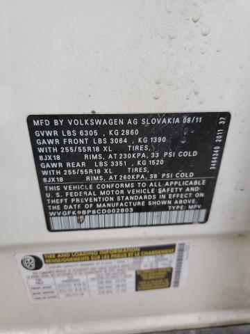 Photo 12 VIN: WVGFK9BP8CD002803 - VOLKSWAGEN TOUAREG 