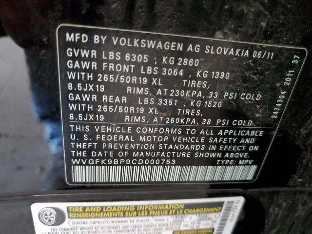 Photo 11 VIN: WVGFK9BP9CD000753 - VOLKSWAGEN TOUAREG V6 