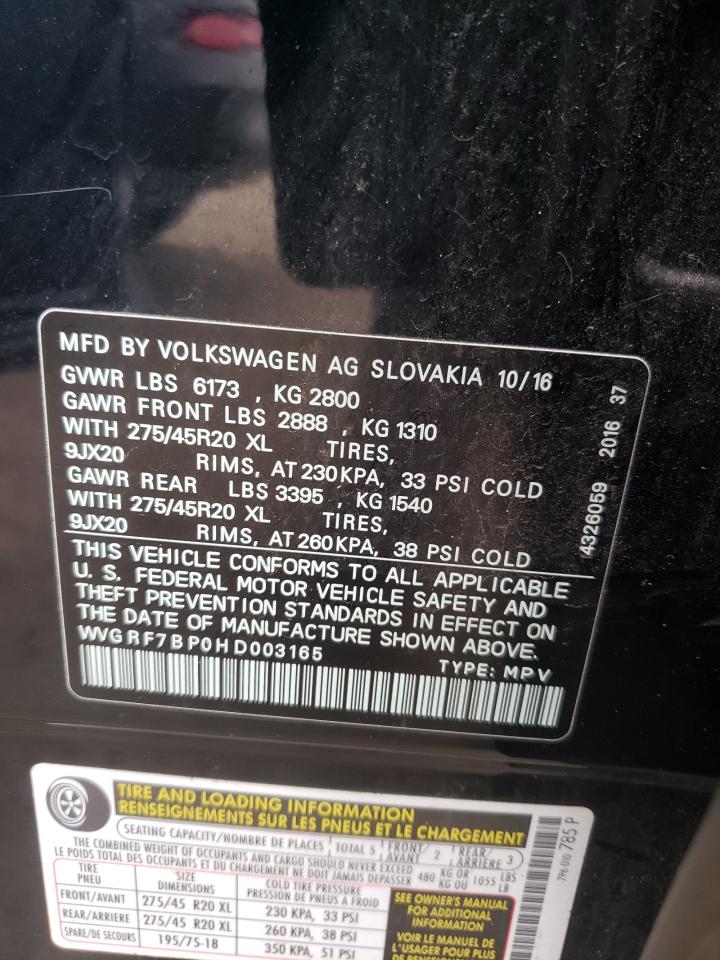 Photo 11 VIN: WVGRF7BP0HD003165 - VOLKSWAGEN TOUAREG 