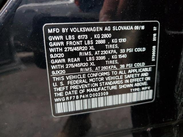 Photo 11 VIN: WVGRF7BP4HD002309 - VOLKSWAGEN TOUAREG 