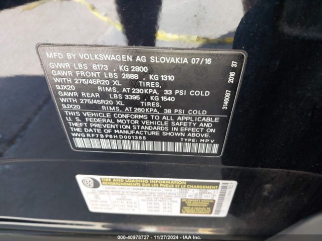 Photo 8 VIN: WVGRF7BP6HD001355 - VOLKSWAGEN TOUAREG 