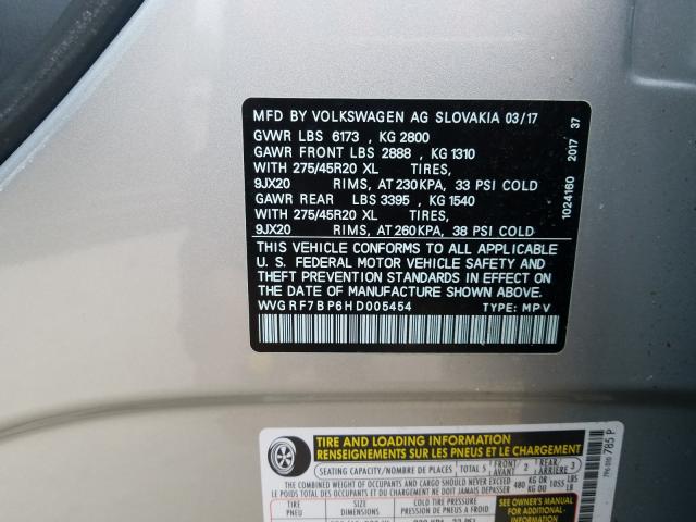 Photo 9 VIN: WVGRF7BP6HD005454 - VOLKSWAGEN TOUAREG 