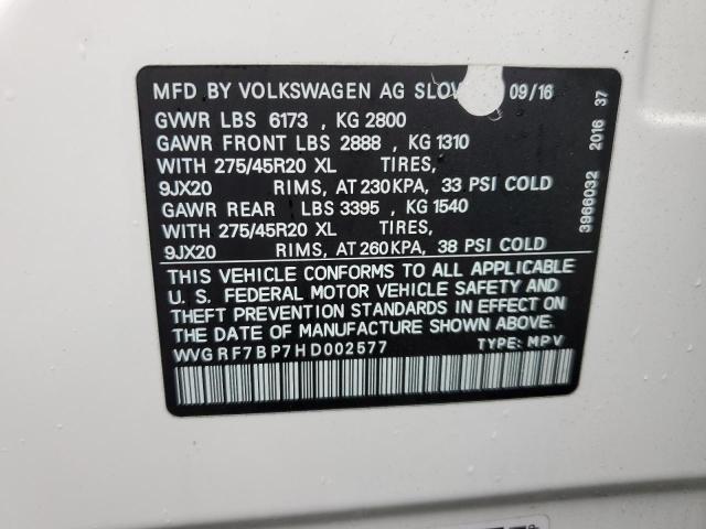 Photo 12 VIN: WVGRF7BP7HD002577 - VOLKSWAGEN TOUAREG 