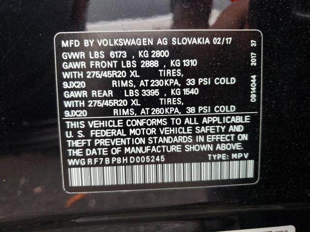 Photo 12 VIN: WVGRF7BP8HD005245 - VOLKSWAGEN TOUAREG WO 