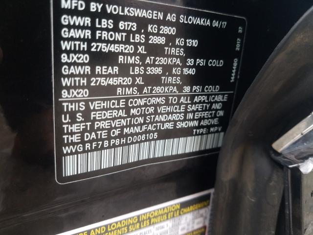 Photo 9 VIN: WVGRF7BP8HD006105 - VOLKSWAGEN TOUAREG WO 