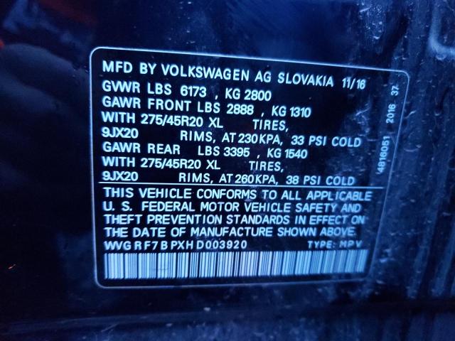 Photo 12 VIN: WVGRF7BPXHD003920 - VOLKSWAGEN TOUAREG 