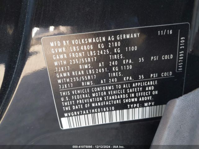 Photo 8 VIN: WVGRV7AX1HK016510 - VOLKSWAGEN TIGUAN 