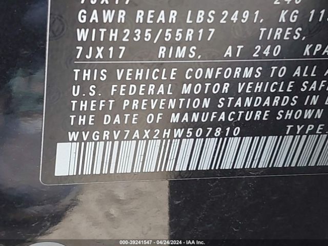 Photo 8 VIN: WVGRV7AX2HW507810 - VOLKSWAGEN TIGUAN 