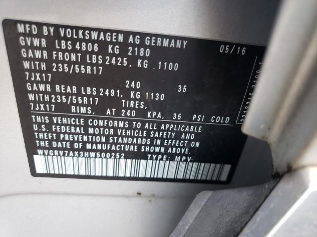 Photo 12 VIN: WVGRV7AX3HW500252 - VOLKSWAGEN TIGUAN 