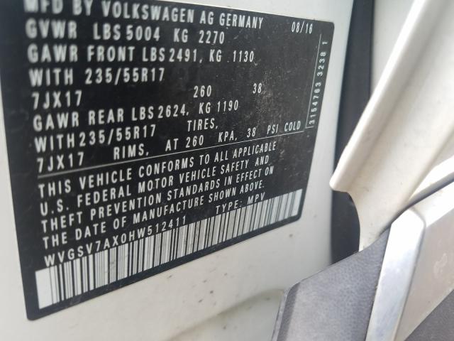 Photo 9 VIN: WVGSV7AX0HW512411 - VOLKSWAGEN TIGUAN WOL 