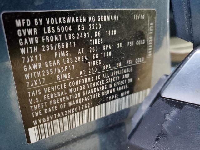 Photo 11 VIN: WVGSV7AX2HK017621 - VOLKSWAGEN TIGUAN WOL 