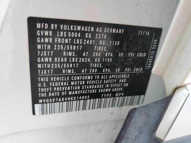 Photo 12 VIN: WVGSV7AX4HK014803 - VOLKSWAGEN TIGUAN WOL 