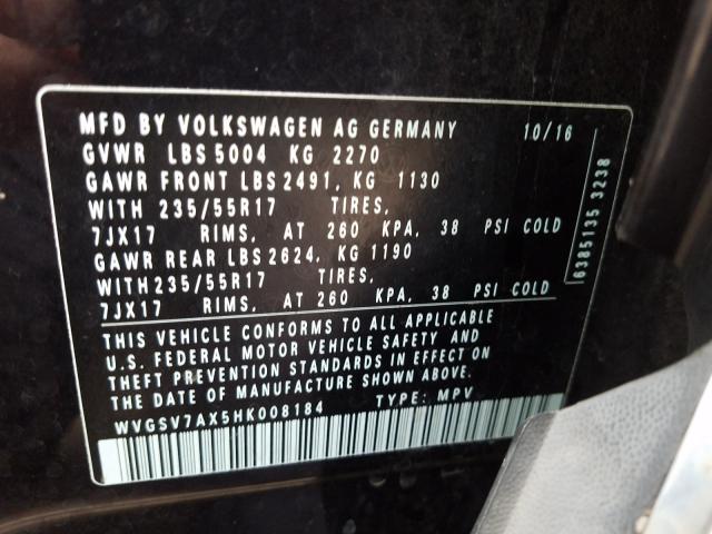 Photo 9 VIN: WVGSV7AX5HK008184 - VOLKSWAGEN TIGUAN 