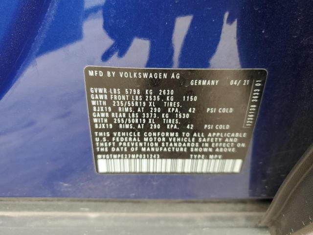 Photo 11 VIN: WVGTMPE27MP031243 - VOLKSWAGEN ID.4 PRO S 