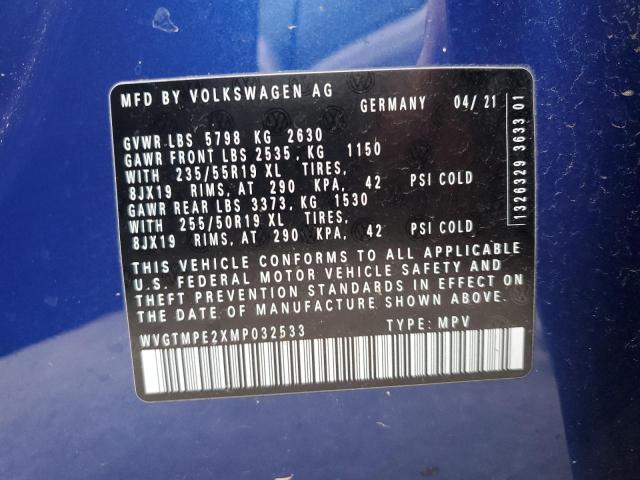 Photo 12 VIN: WVGTMPE2XMP032533 - VOLKSWAGEN ID.4 PRO S 