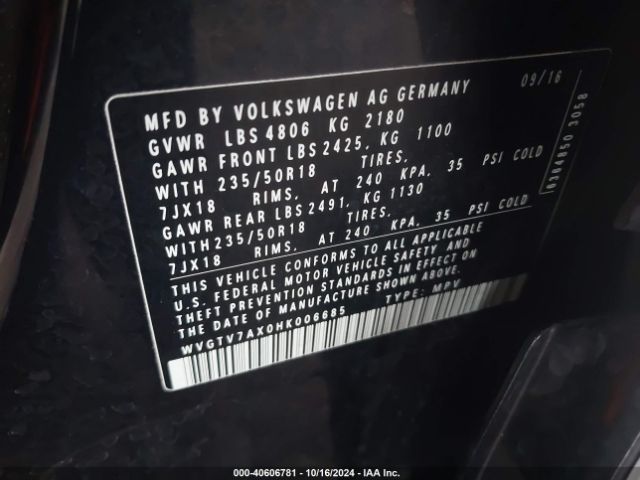 Photo 8 VIN: WVGTV7AX0HK006685 - VOLKSWAGEN TIGUAN 