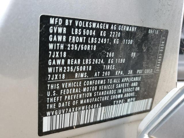 Photo 12 VIN: WVGUV7AX6HW504662 - VOLKSWAGEN TIGUAN 