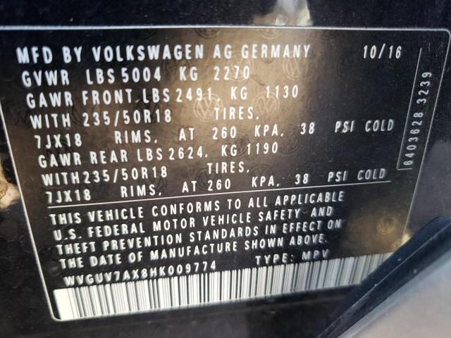 Photo 11 VIN: WVGUV7AX8HK009774 - VOLKSWAGEN TIGUAN SPO 